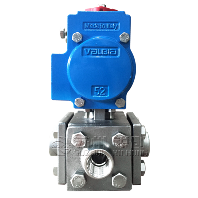 意大利 VALBIA 气动四通内牙球阀